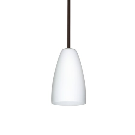 Besa Lighting Riva 9 Cord Pendant, Opal Matte, Bronze Finish, 1x75W Incandescent 1TT-151107-BR